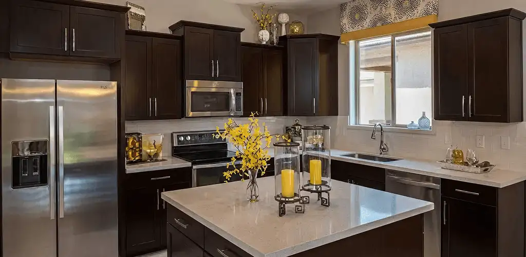 Cabinet painting results with freshly painted kitchen cabinets in Little Rock, AR