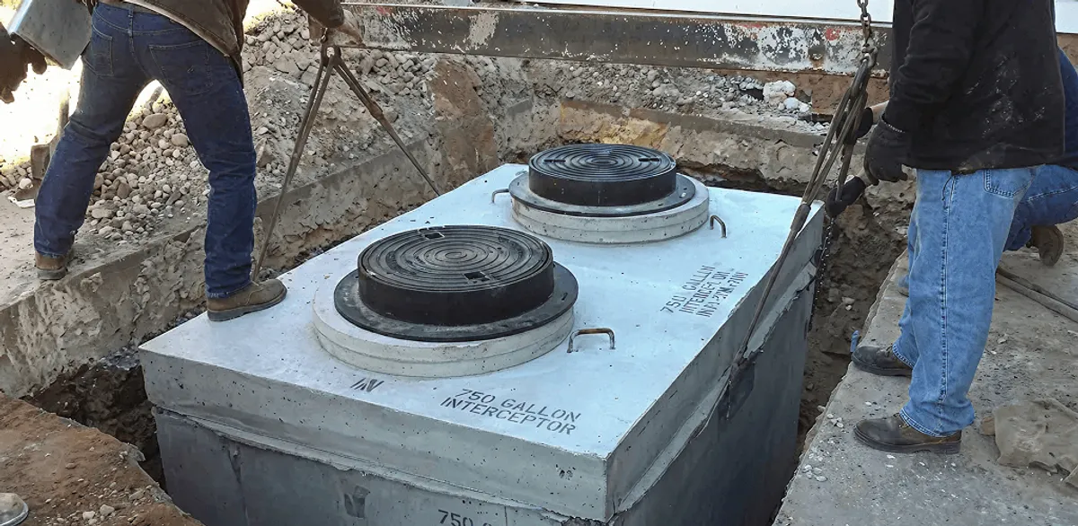 Grease trap installation for a commercial property drainage system in Little Rock, AR