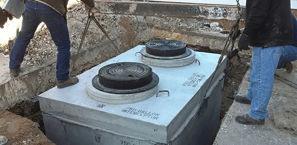 Grease trap installation for a commercial property drainage system in Little Rock, AR