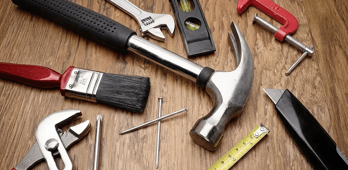 Handyman tools laid out for home repair and maintenance work in Little Rock, AR