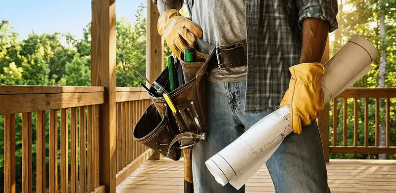 Professional handyman with tool belt ready for home repairs in Little Rock, AR